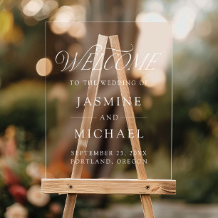 Moderne, elegante Typografie - Hochzeitsempfang Acrylschild