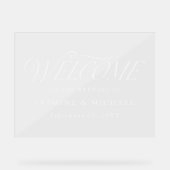 Moderne, elegante Typografie - Hochzeitsempfang Acrylschild (Vorderseite)