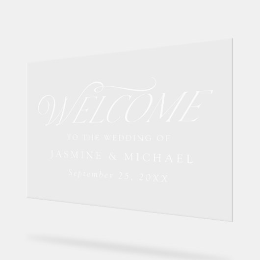 Moderne, elegante Typografie - Hochzeitsempfang Acrylschild (Winkel)