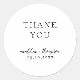 Moderne elegante Typografie-Kalligrafie-Hochzeit Runder Aufkleber