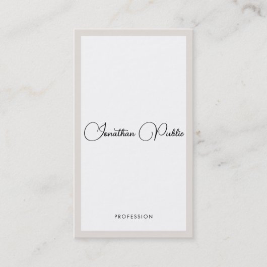 Moderne elegante Typografie Minimalistisch vertika Visitenkarte (Vorderseite)