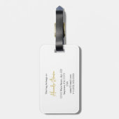 Moderne elegante Typografie Mrs. Schwarz-weiß Mono Gepäckanhänger (Rückseite vertikal)