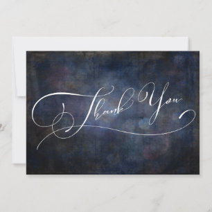 Moderne elegante Typografie Navy Grunge Bokeh Dankeskarte