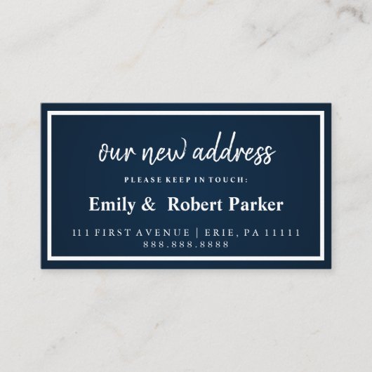 Moderne elegante Typografie - Neue Adressenbeilage Begleitkarte (Vorderseite)