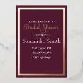 Moderne elegante Typografie Rose Gold Brautparty Folieneinladung (Vorderseite)