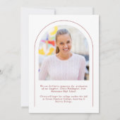 Moderne Elegante Typografie Rot 2 Foto Arch Grad Ankündigung (Rückseite)