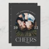 Moderne elegante Typografie schwarz + weiß Weihnac (Vorne/Hinten)