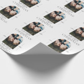 Moderne elegante Typografie schwarz + weiß Weihnac Geschenkpapier (Ecke)