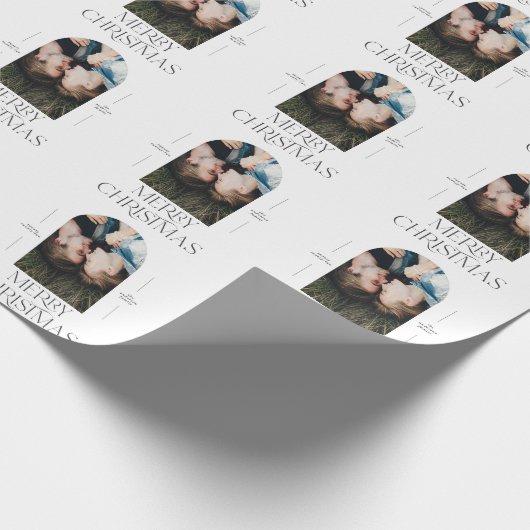 Moderne elegante Typografie schwarz + weiß Weihnac Geschenkpapier (Ecke)