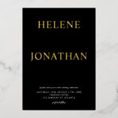 Moderne elegante Typografie Schwarze Minimalistisc Folieneinladung (Vorderseite)