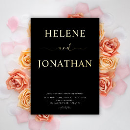 Moderne elegante Typografie Schwarze Minimalistisc Folieneinladung