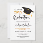 Moderne elegante Typografie Tassel Graduation Part Einladung (Vorderseite)