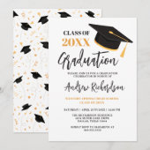 Moderne elegante Typografie Tassel Graduation Part Einladung (Vorne/Hinten)