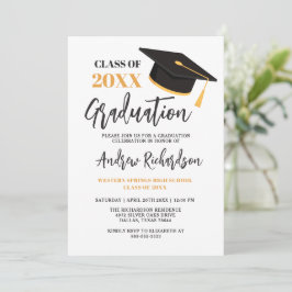 Moderne elegante Typografie Tassel Graduation Part Einladung