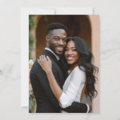 Moderne, elegante Typografie und Foto-Hochzeit Einladung (Rückseite)