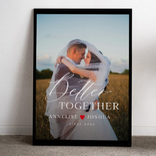 Moderne elegante Überlagerung für Hochzeitspaarfot Poster