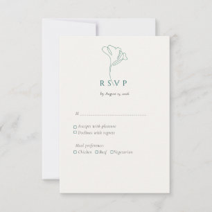 Moderne elegante umrandete botanische Smaragd RSVP Karte