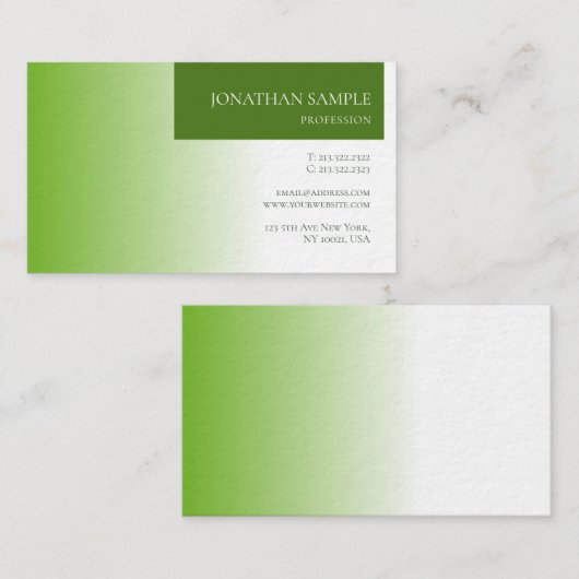 Moderne Elegante Umwelt Natur Luxus Visitenkarte (Vorne/Hinten)
