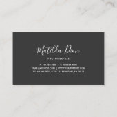 Moderne, elegante und einfache Fotografie Visitenkarte (Rückseite)