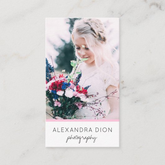 Moderne, elegante und einfache Fotografie Visitenkarte (Vorderseite)