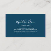 Moderne, elegante und einfache Fotografie Visitenkarte (Rückseite)