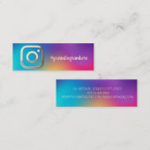 Moderne, elegante und farbenfrohe soziale Medien Mini Visitenkarte (Vorne/Hinten)