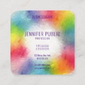 Moderne, elegante und farbenfrohe Vorlage Quadratische Visitenkarte (Rückseite)