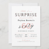 Moderne, elegante und stilvolle Überraschung zum 6 Einladung (Vorderseite)