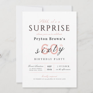 Moderne, elegante und stilvolle Überraschung zum 6 Einladung