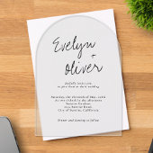 Moderne, elegante und zeitgenössische Hochzeit Acryleinladungen