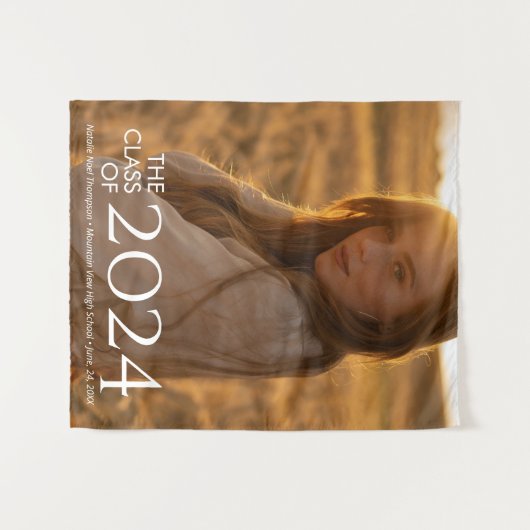 Moderne Elegante Uni oder High School Abschluss Wandteppich (Vorderseite (Horizontal))