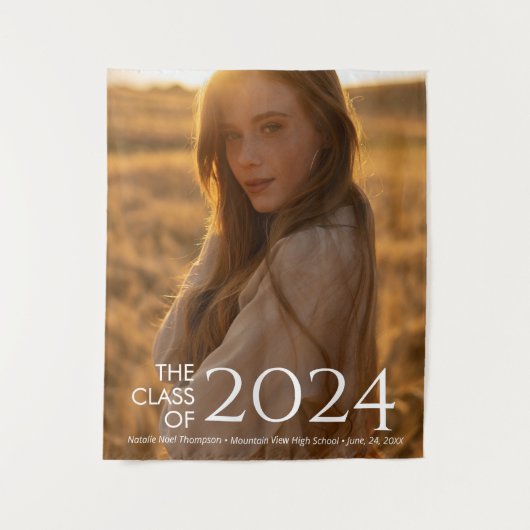 Moderne Elegante Uni oder High School Abschluss Wandteppich (Vorderseite)