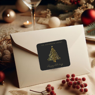 Moderne elegante Unternehmens- Weihnachtsfeiertage Quadratischer Aufkleber