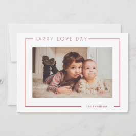 Moderne, elegante Valentine Fotokarte Foil Holiday Feiertagskarte