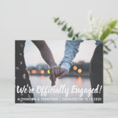 Moderne Elegante Verlobte Ferienwohnung Feiertagskarte (Stehend Vorderseite)