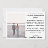 Moderne Elegante Verlobte Ferienwohnung Feiertagskarte (Rückseite)