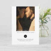 Moderne Elegante Verlobung Announcement Card Einladung (Stehend Vorderseite)