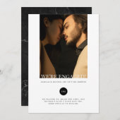 Moderne Elegante Verlobung Announcement Card Einladung (Vorne/Hinten)