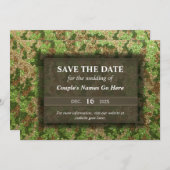 Moderne Elegante Verlobung der Camouflage Glitzer  Save The Date (Vorne/Hinten)