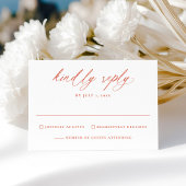 Moderne elegante Verona Sunset Calligraphy Wedding RSVP Karte