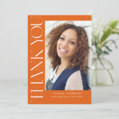 Moderne Elegante Vertikale Drei-Foto-Abschluss Dankeskarte (Stehend Vorderseite)