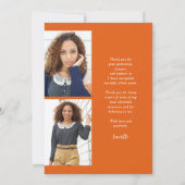 Moderne Elegante Vertikale Drei-Foto-Abschluss Dankeskarte (Rückseite)