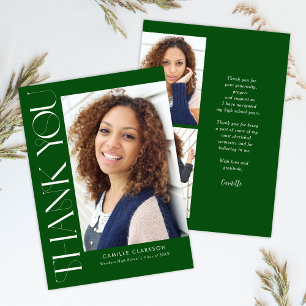 Moderne Elegante Vertikale Drei-Foto-Abschluss Dankeskarte