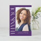 Moderne Elegante Vertikale Drei-Foto-Abschluss Dankeskarte (Stehend Vorderseite)