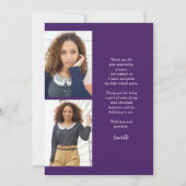 Moderne Elegante Vertikale Drei-Foto-Abschluss Dankeskarte (Rückseite)