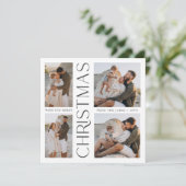 Moderne Elegante Vier-Foto Collage Feiertagskarte (Stehend Vorderseite)