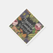 Moderne Elegante Vintage Blume Erntedank Serviette (Ecke)