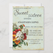 Moderne, elegante Vintage Blume Save The Date (Vorderseite)