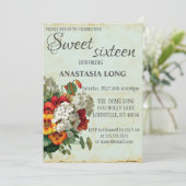 Moderne, elegante Vintage Blume Save The Date (Stehend Vorderseite)