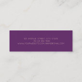 Moderne Elegante Violet Mini Visitenkarte (Rückseite)
